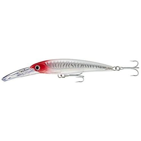 Rapala XRap Magnum Jerkbait, Deep Diving, Saltwater 614, 212 Oz, 40 Hooks, Red Head Uv XRMAG30RHU
